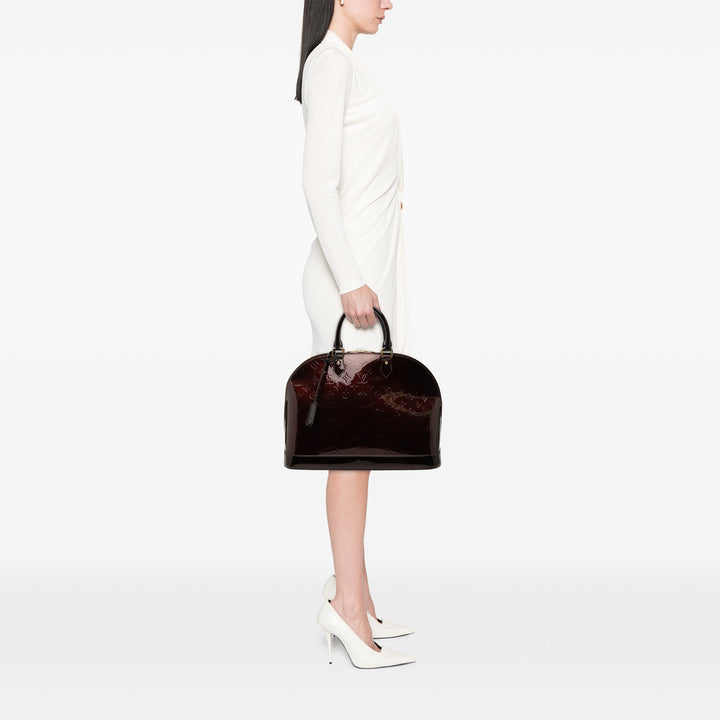 Louis Vuitton Alma GM Cuir verni Monogram Violet – vue 6 – GABY PARIS