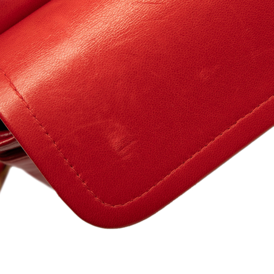 Chanel Small Classic Cuir d’agneau Double rabat Rouge – GABY PARIS Authentique