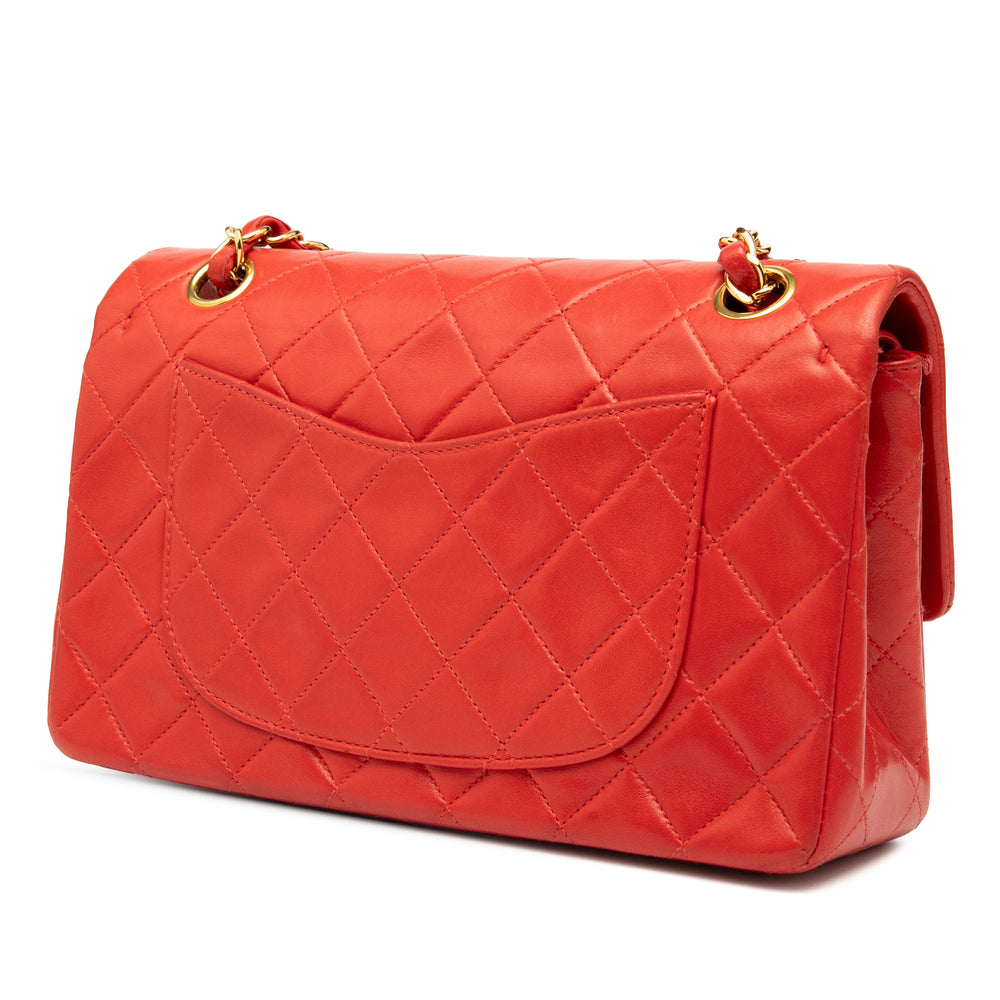 Chanel Small Classic Cuir d’agneau Double rabat Rouge – GABY PARIS Authentique