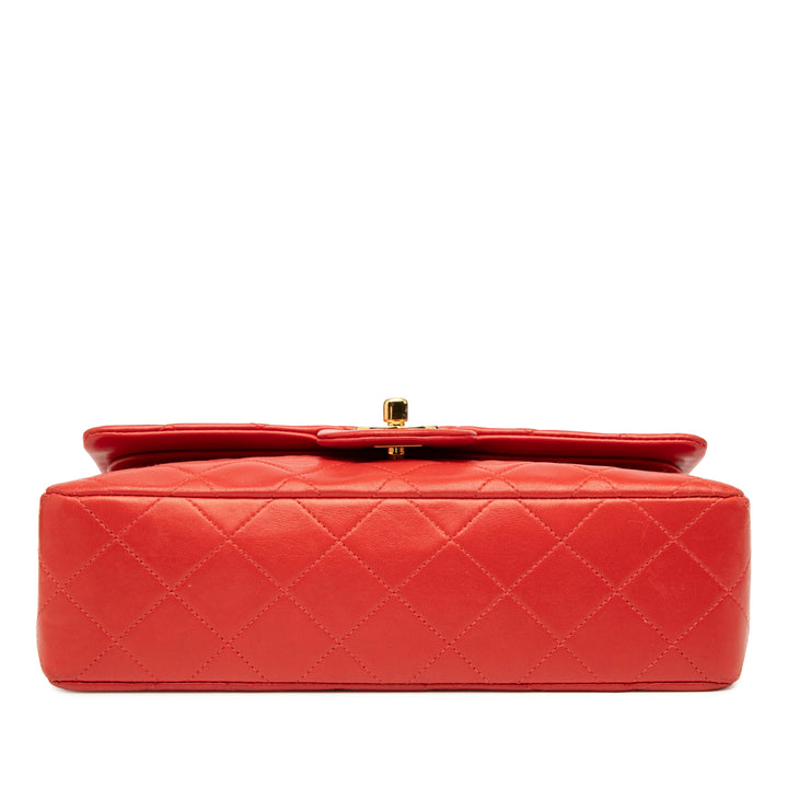 Chanel Small Classic Cuir d’agneau Double rabat Rouge – GABY PARIS Authentique
