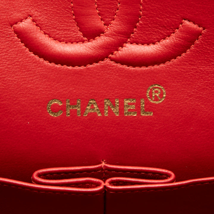 Chanel Small Classic Cuir d’agneau Double rabat Rouge – GABY PARIS Authentique