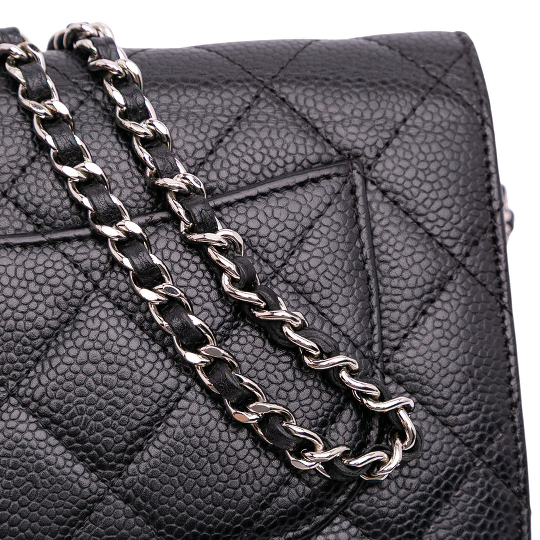 Chanel CC Quilted Caviar Wallet on Chain Noir