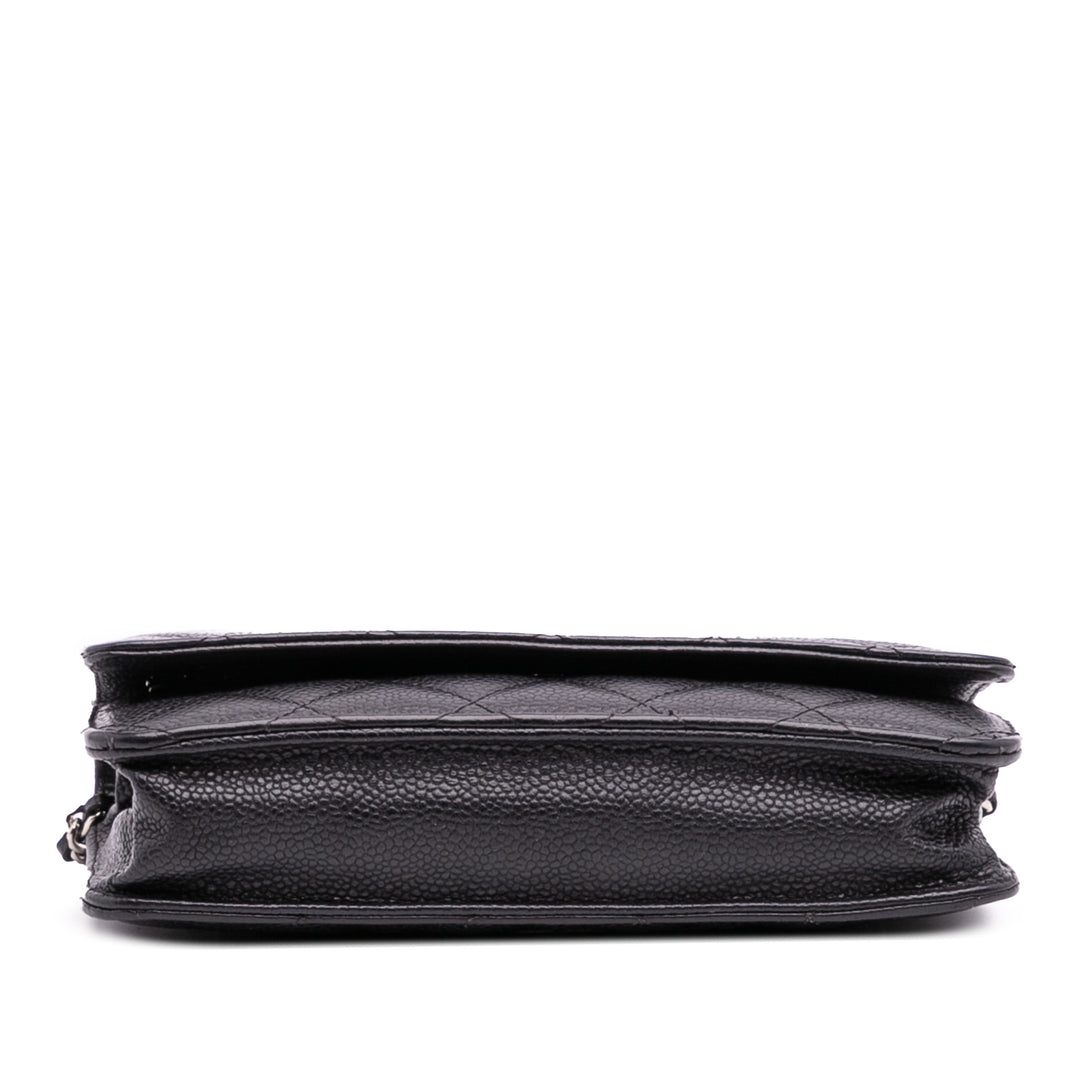 Chanel CC Quilted Caviar Wallet on Chain Noir