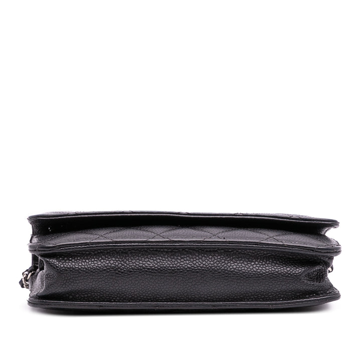 Chanel CC Quilted Caviar Wallet on Chain Noir
