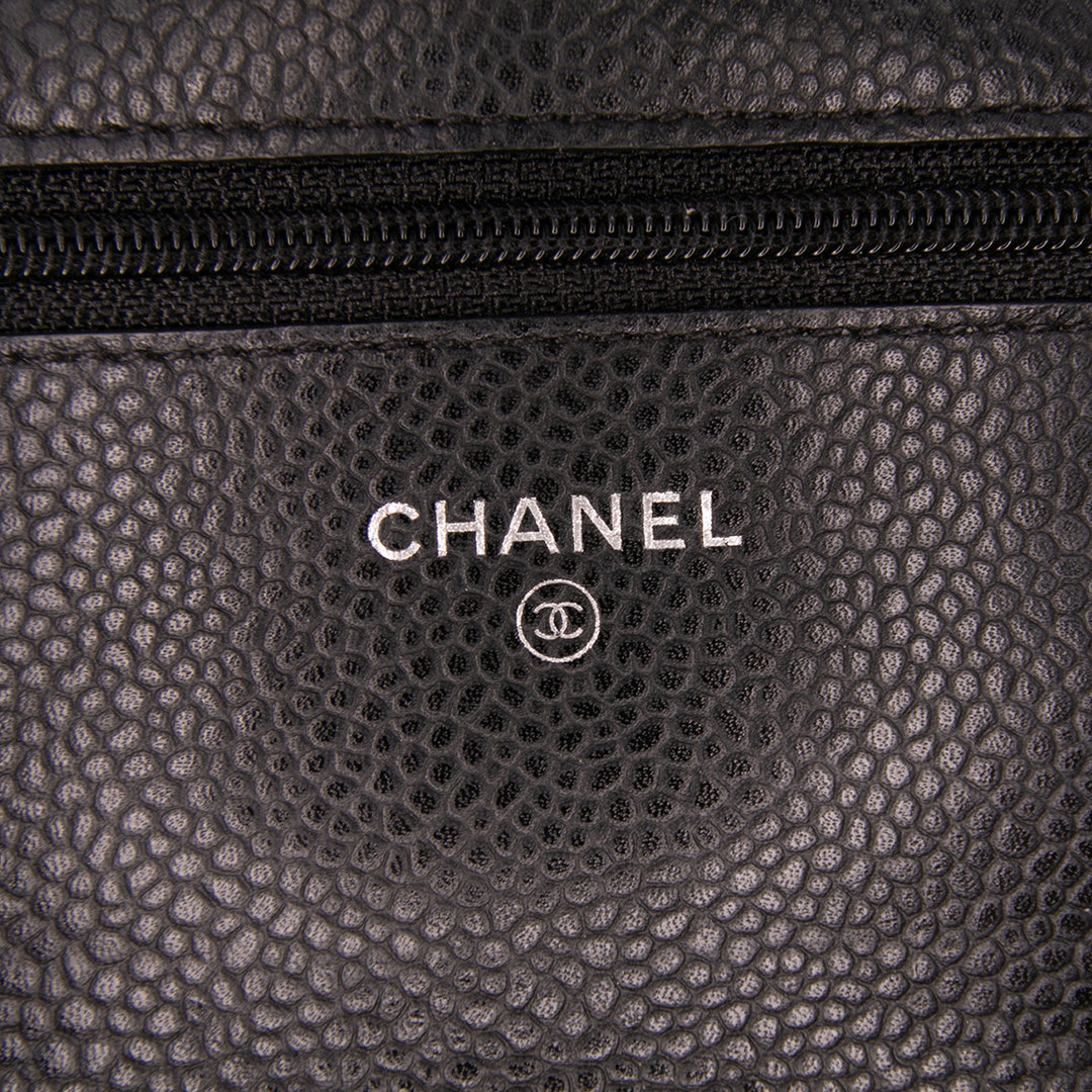 Chanel CC Quilted Caviar Wallet on Chain Noir