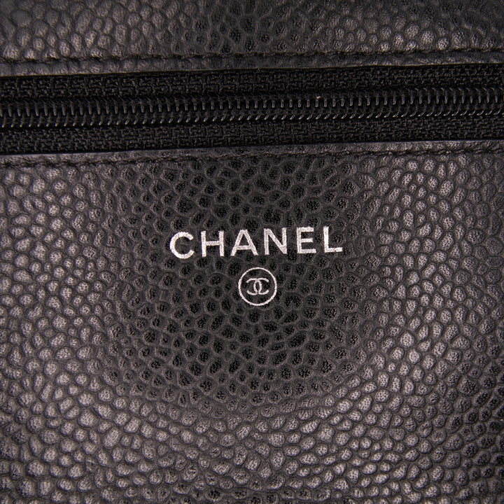 Chanel CC Quilted Caviar Wallet on Chain Noir