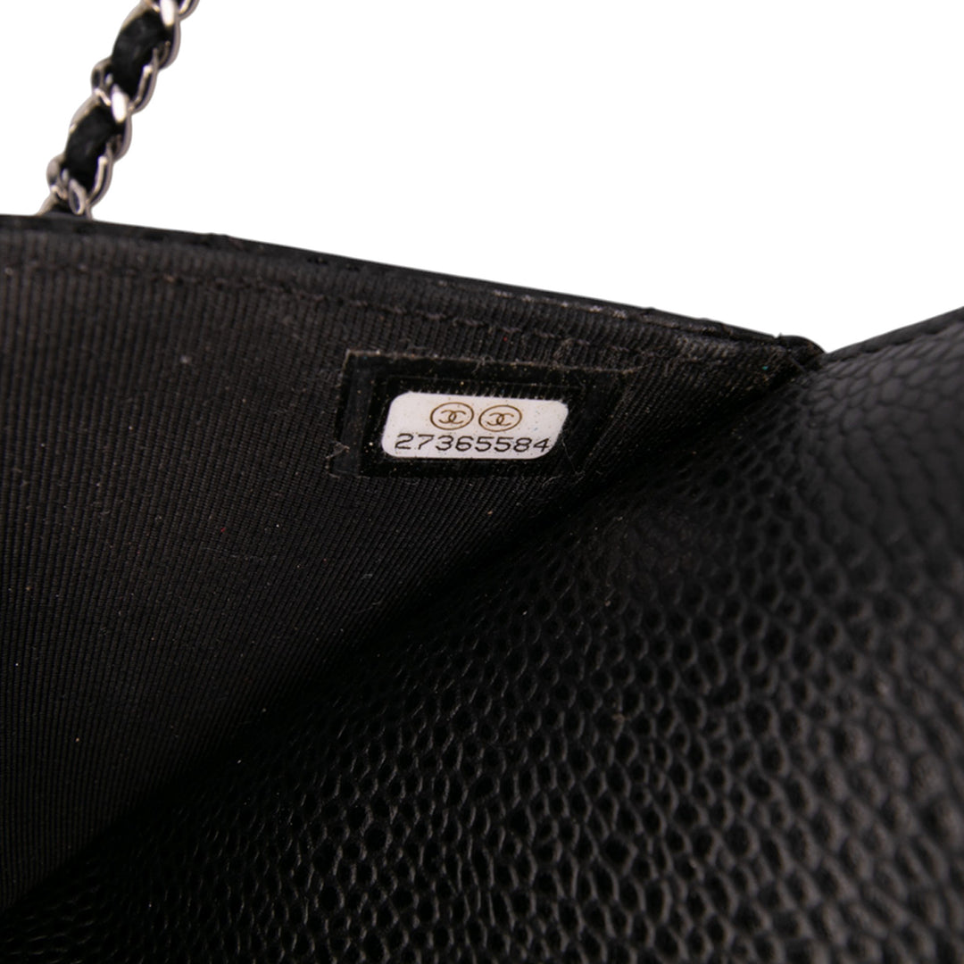 Chanel CC Quilted Caviar Wallet on Chain Noir