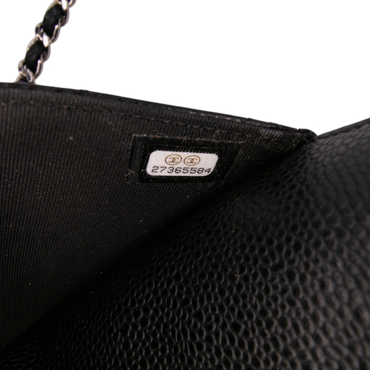 Chanel CC Quilted Caviar Wallet on Chain Noir
