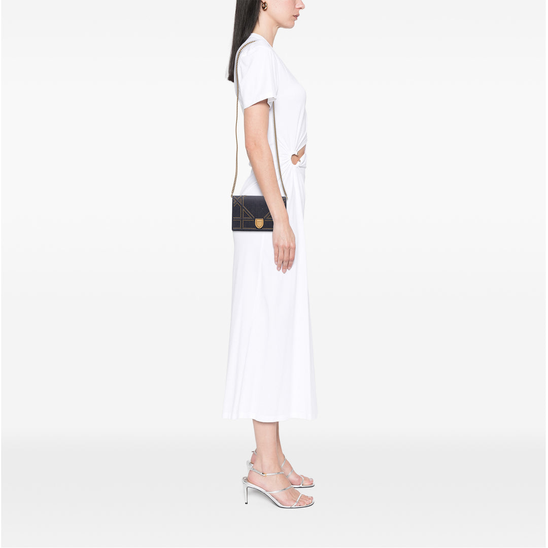 Dior Studded Jean Diorama Wallet on Chain Bleu – GABY PARIS Authentique