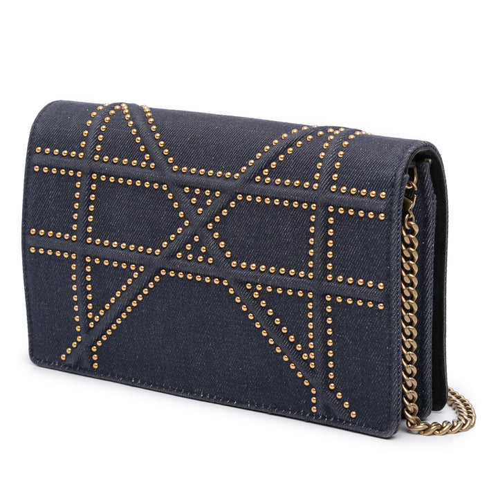 Dior Studded Jean Diorama Wallet on Chain Bleu – GABY PARIS Authentique