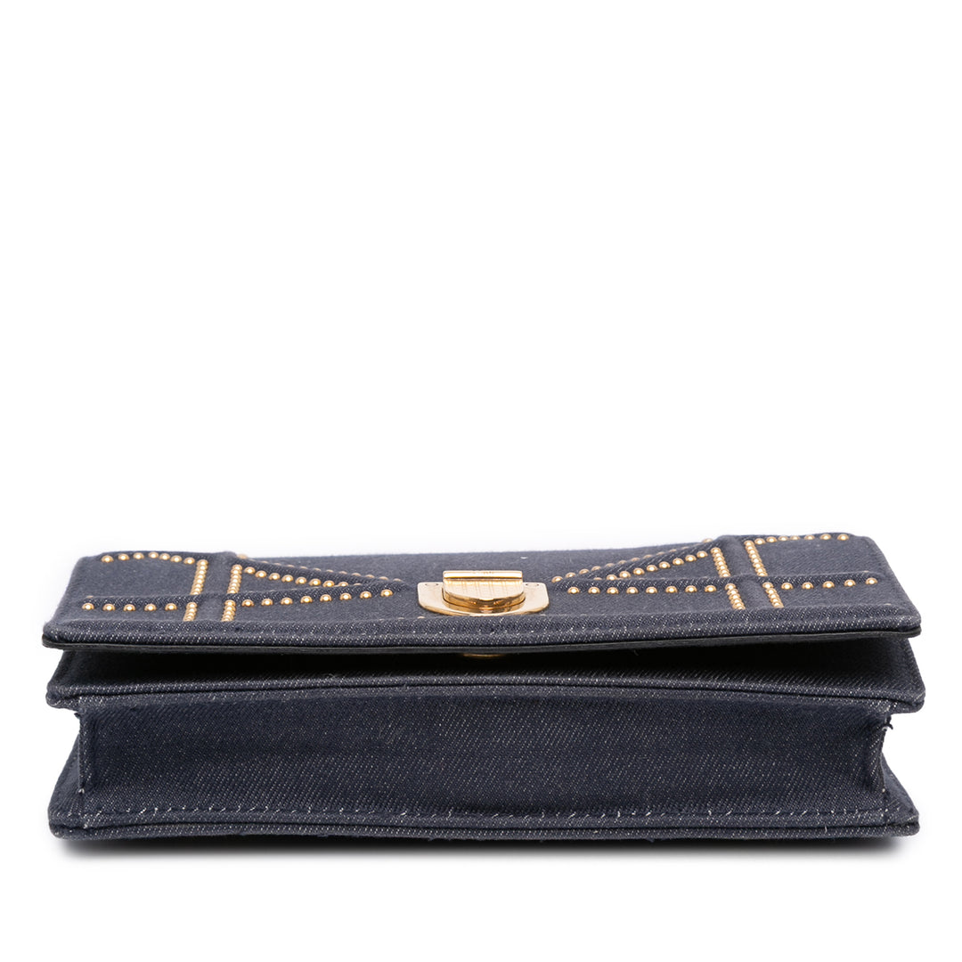 Dior Studded Jean Diorama Wallet on Chain Bleu – GABY PARIS Authentique