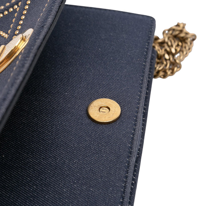 Dior Studded Jean Diorama Wallet on Chain Bleu – GABY PARIS Authentique