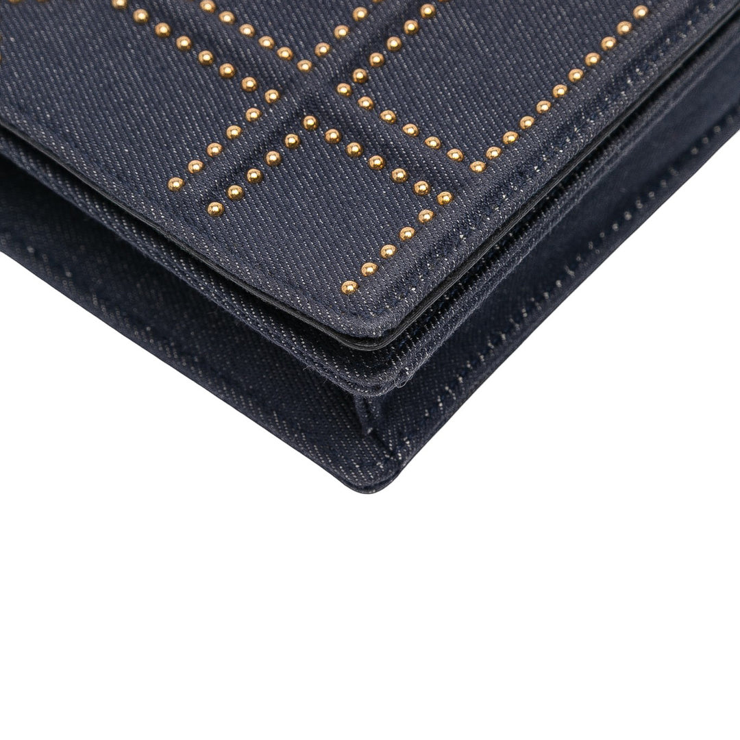 Dior Studded Jean Diorama Wallet on Chain Bleu – GABY PARIS Authentique