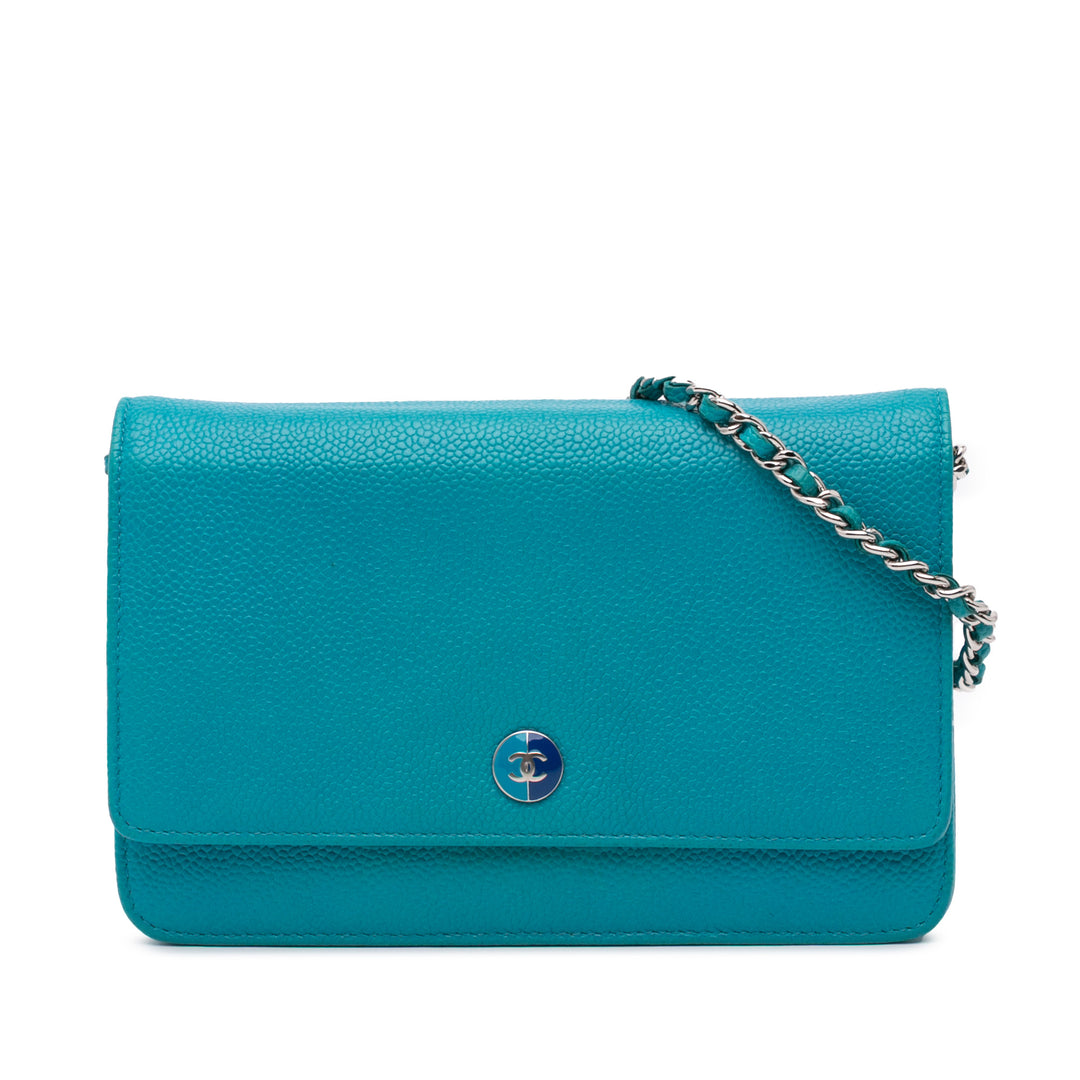 Caviar Bicolor CC Wallet On Chain Blue - Gaby Paris