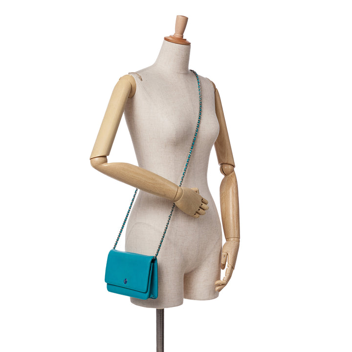 Caviar Bicolor CC Wallet On Chain Blue - Gaby Paris