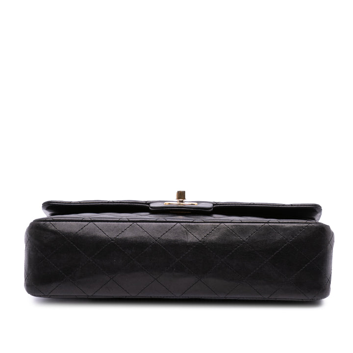 Medium Classic Lambskin Double Flap Black - Gaby Paris