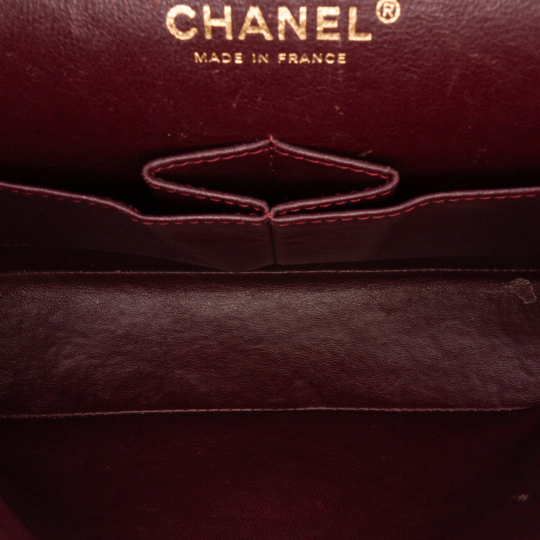 Medium Classic Lambskin Double Flap Black - Gaby Paris