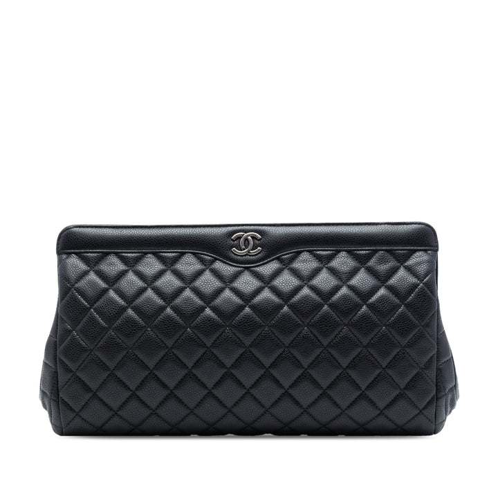 Chanel Large CC Matelassé Caviar Frame Pochette