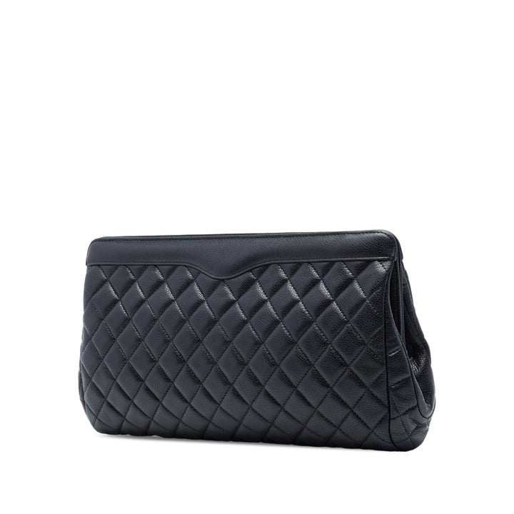 Chanel Large CC Matelassé Caviar Frame Pochette