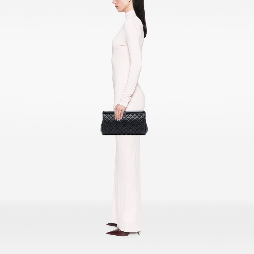 Chanel Large CC Matelassé Caviar Frame Pochette