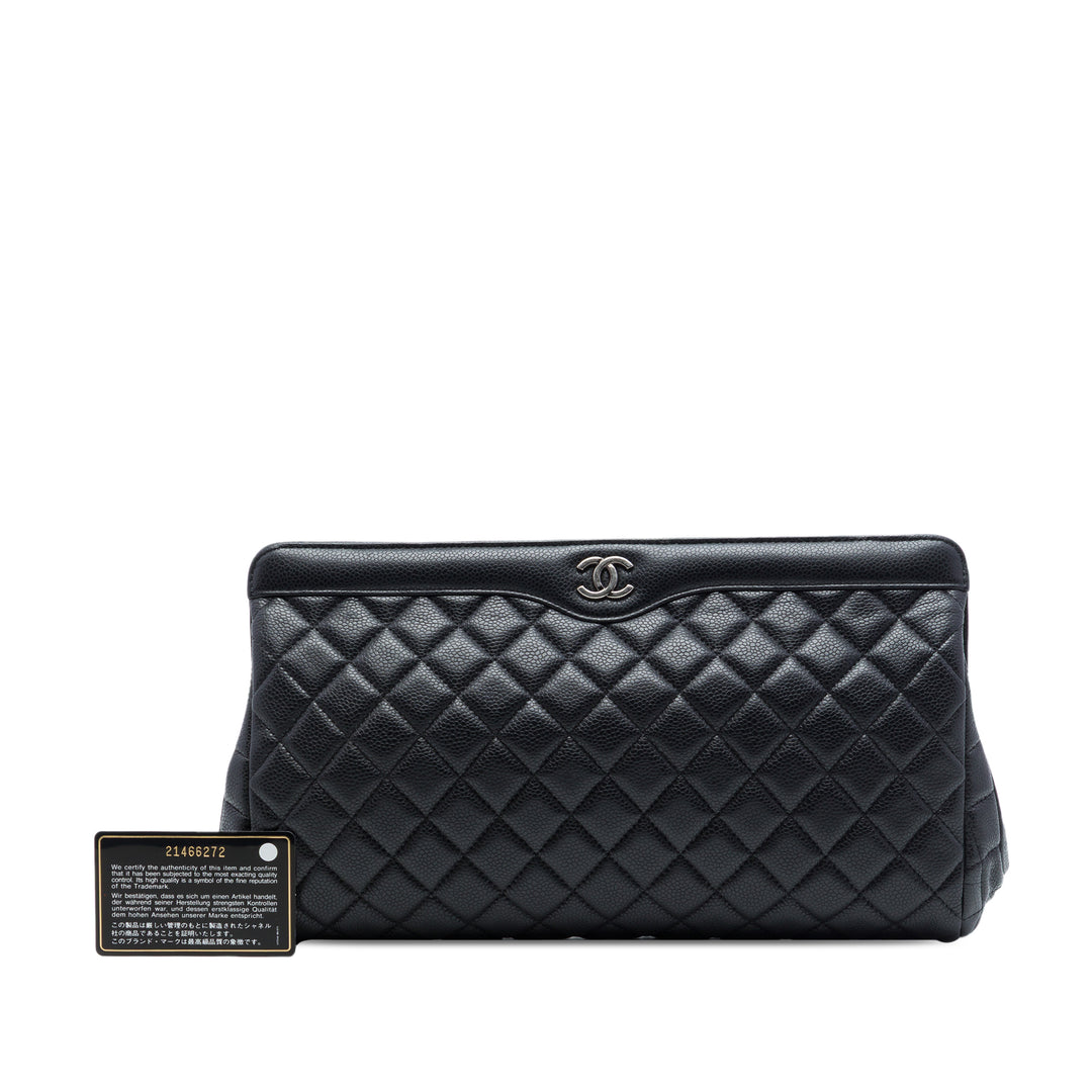 Chanel Large CC Matelassé Caviar Frame Pochette