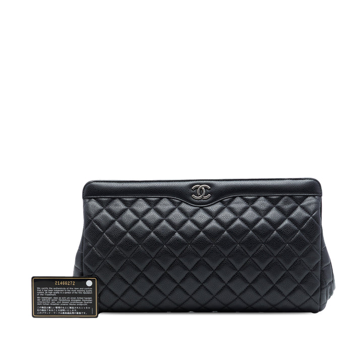 Chanel Large CC Matelassé Caviar Frame Pochette