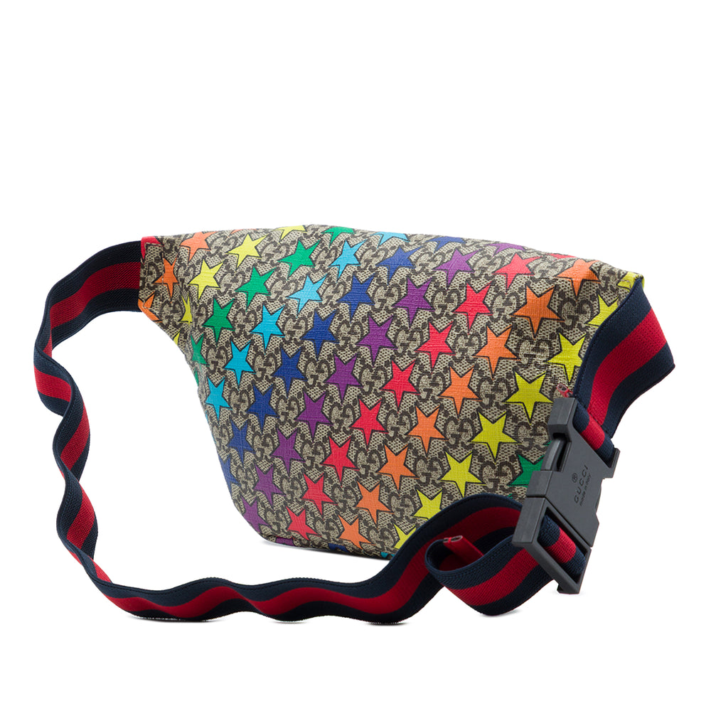 Gucci Ceinture Kids Web Rainbow Stars Multi GG Supreme Multicolore – vue 2 – GABY PARIS