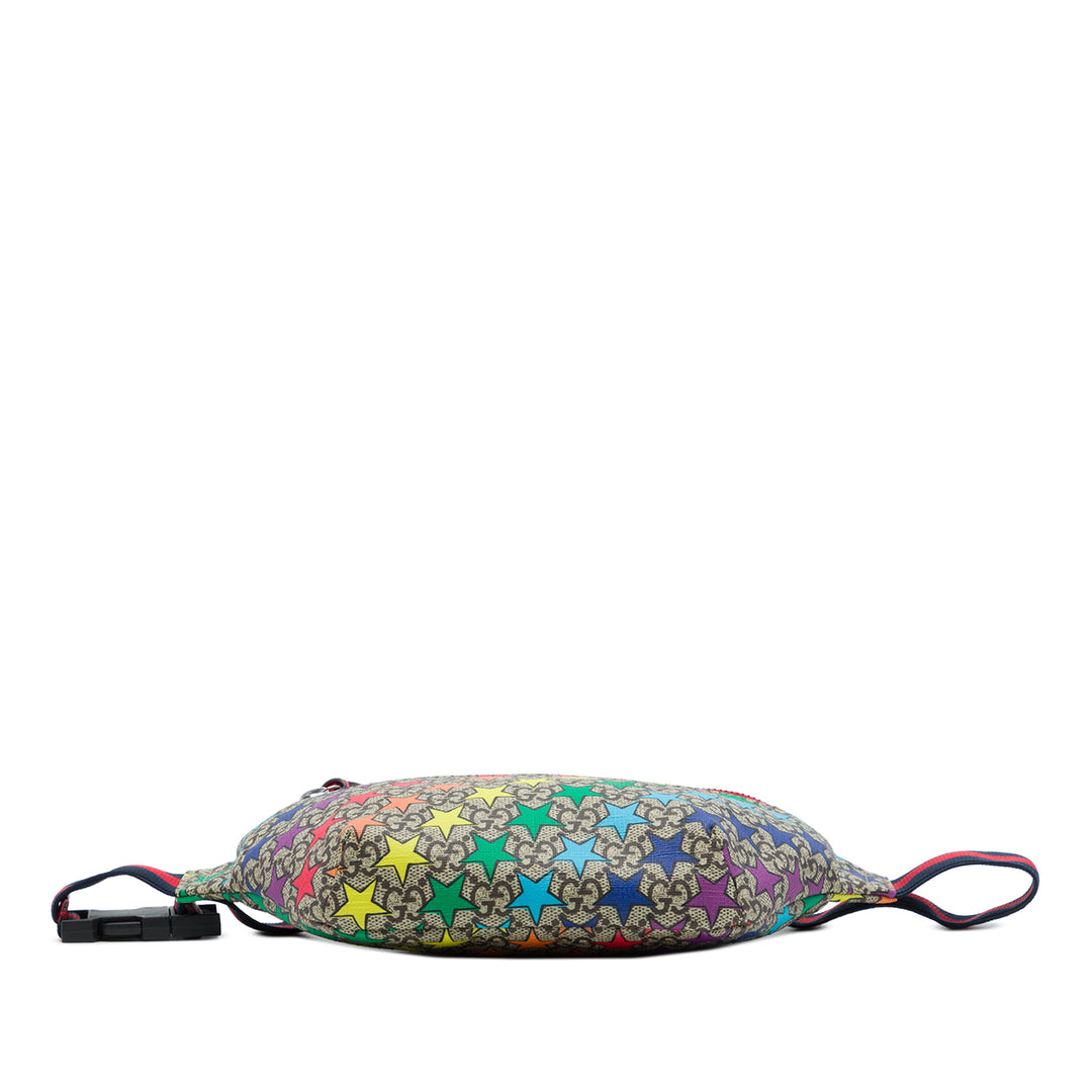 Gucci Ceinture Kids Web Rainbow Stars Multi GG Supreme Multicolore – vue 3 – GABY PARIS