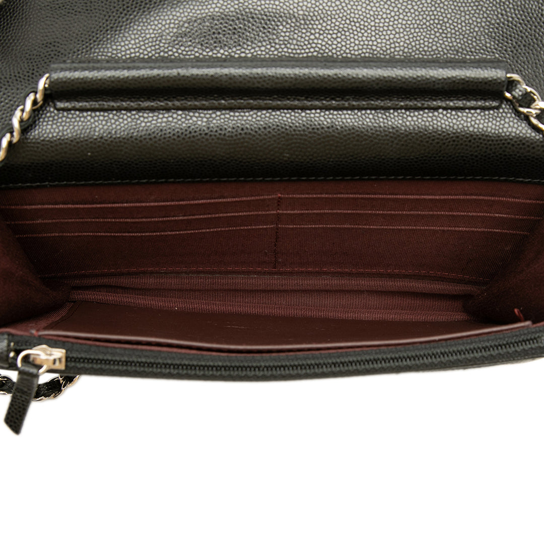 Chanel CC Chevron Wallet on Chain Cuir caviar Noir – vue 4 – GABY PARIS