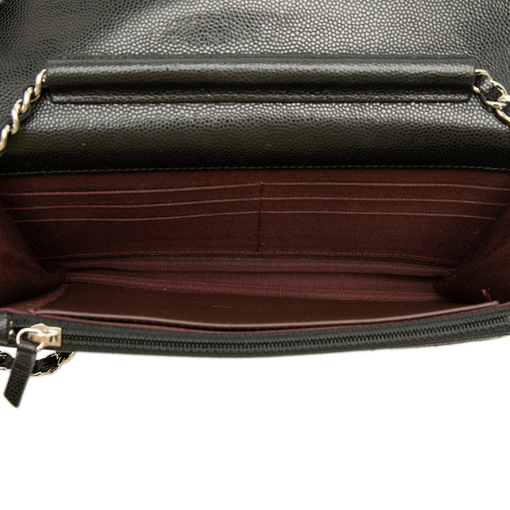 Chanel CC Chevron Wallet on Chain Cuir caviar Noir – vue 4 – GABY PARIS