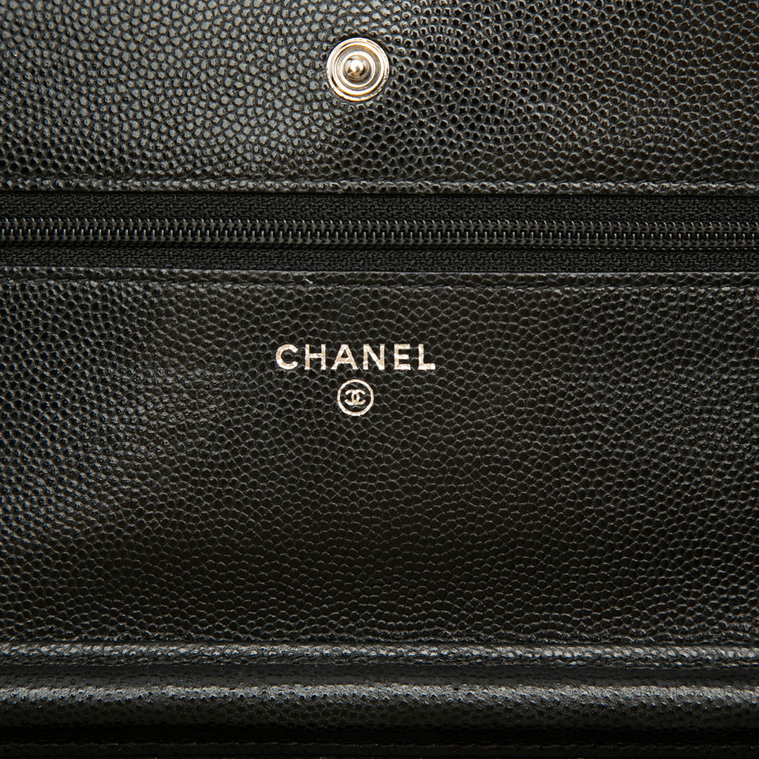 Chanel CC Chevron Wallet on Chain Cuir caviar Noir – vue 5 – GABY PARIS