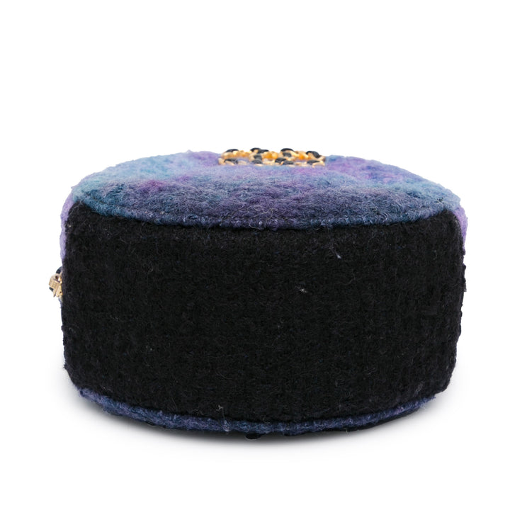 Tweed 19 Round Clutch with Chain Purple - Gaby Paris