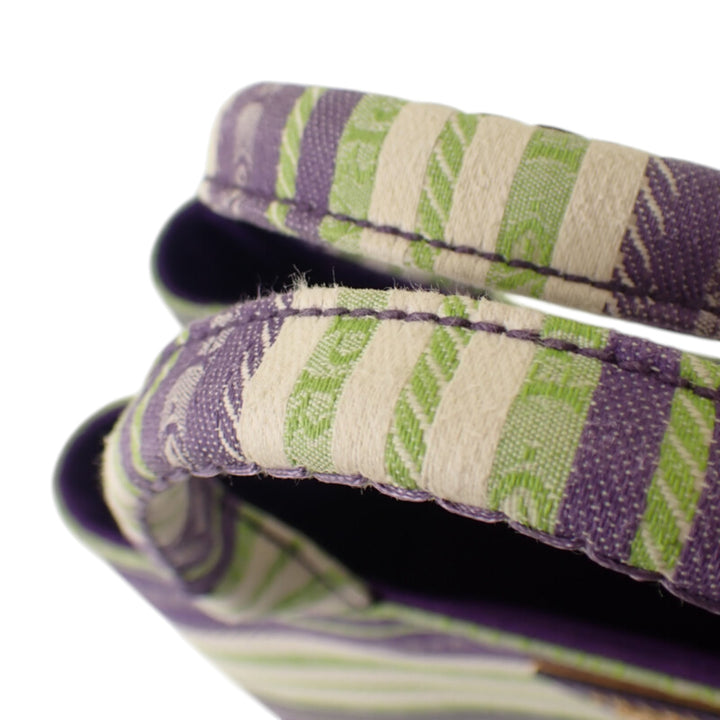 Prada Cabas Canapa Rayé Logo Petit Vert – vue 12 – GABY PARIS