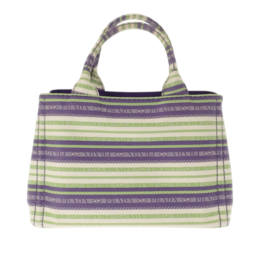 Prada Cabas Canapa Rayé Logo Petit Vert – vue 2 – GABY PARIS
