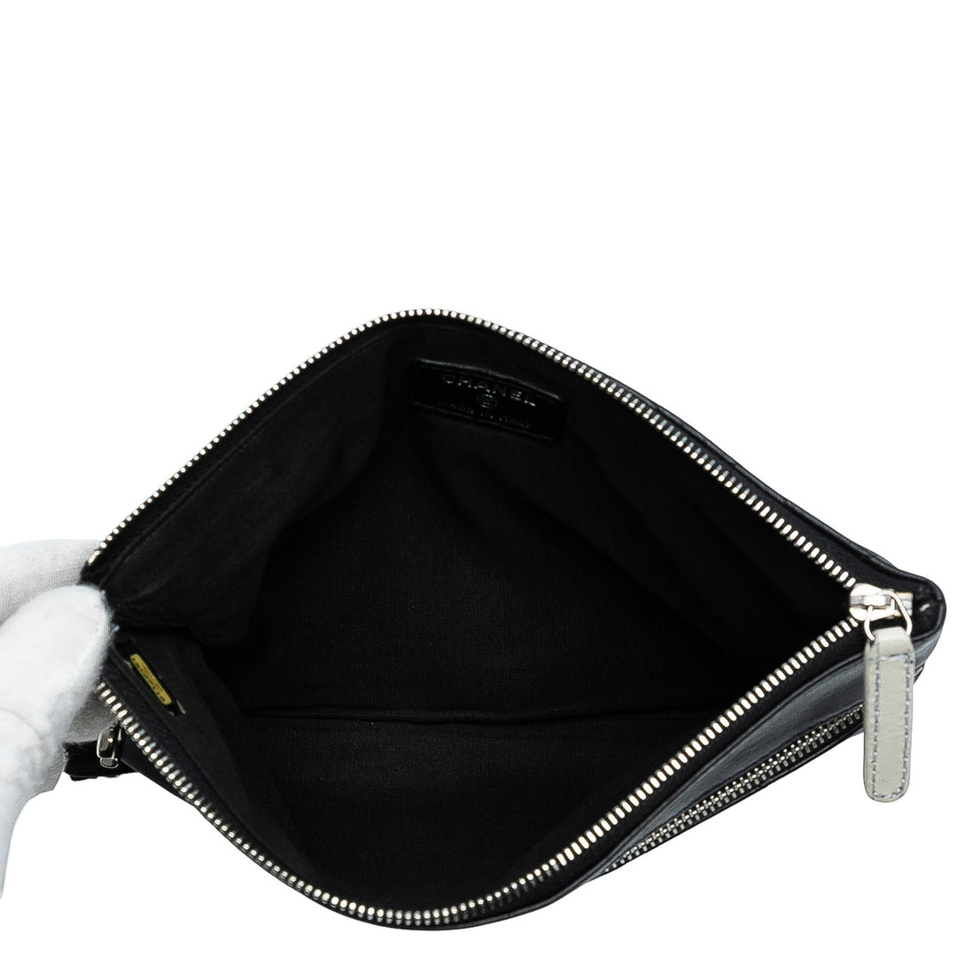 Chanel Small CC Matelassé Cuir d’agneau Multi Zip Pochette