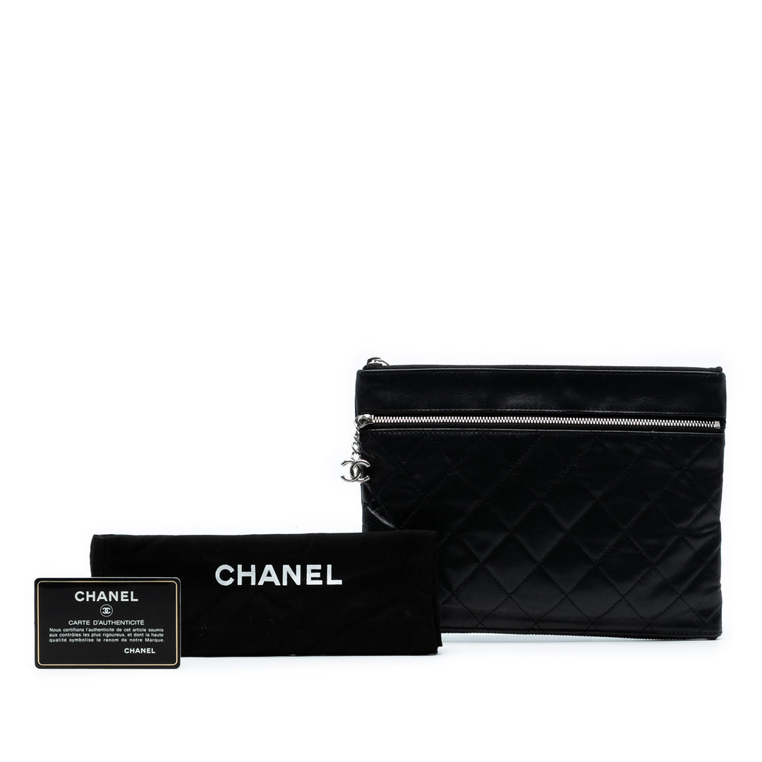 Chanel Small CC Matelassé Cuir d’agneau Multi Zip Pochette