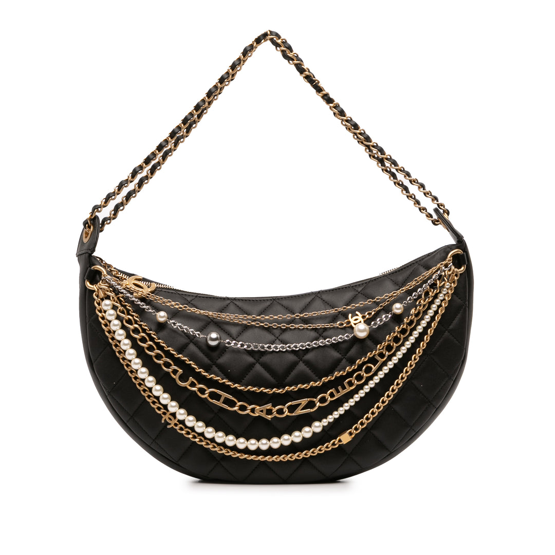 Chanel Quilted Cuir d’agneau All About Chains Hobo Noir – GABY PARIS Authentique