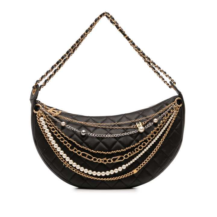 Chanel Quilted Cuir d’agneau All About Chains Hobo Noir – GABY PARIS Authentique