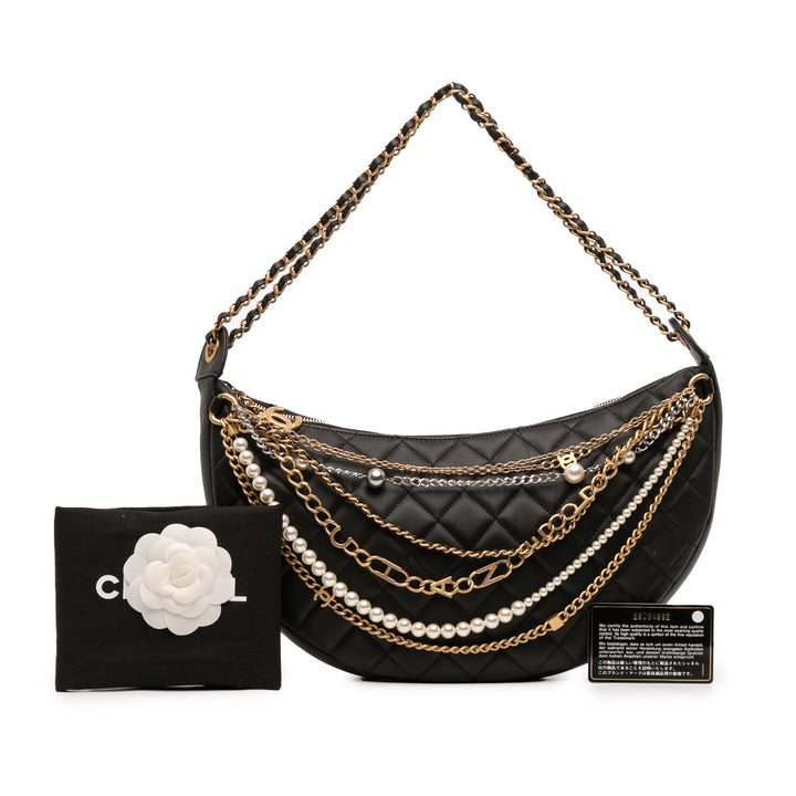 Chanel Quilted Cuir d’agneau All About Chains Hobo Noir – GABY PARIS Authentique