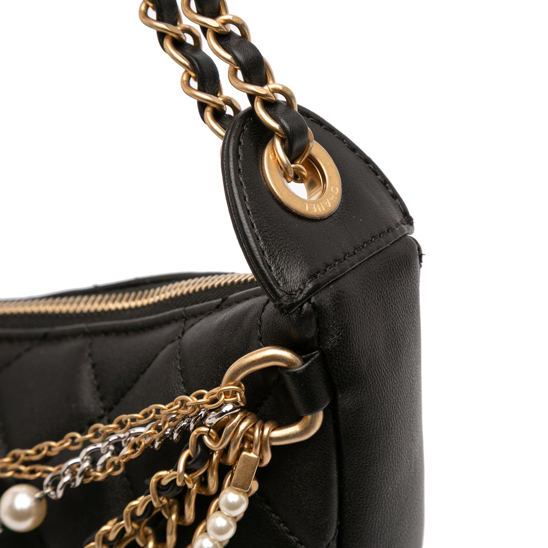 Chanel Quilted Cuir d’agneau All About Chains Hobo Noir – GABY PARIS Authentique