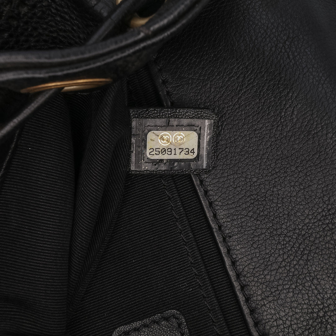 Chanel CC Chevron Cuir d’agneau Round Flap Sac cartable Noir – GABY PARIS Authentique