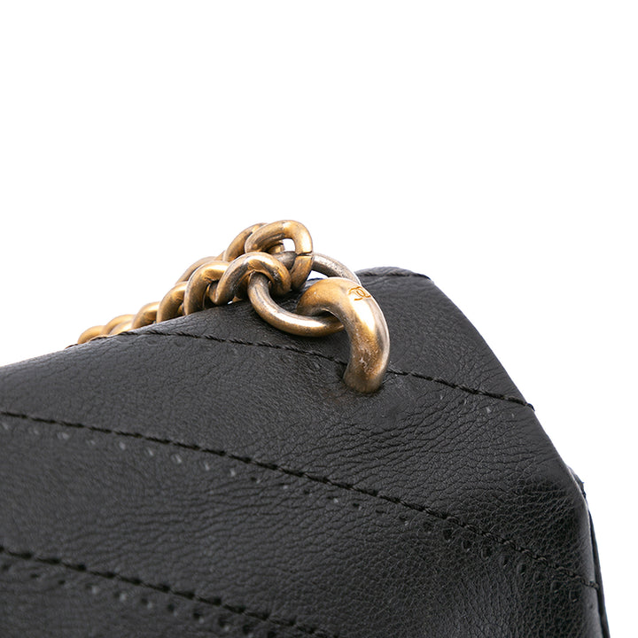 Chanel CC Chevron Cuir d’agneau Round Flap Sac cartable Noir – GABY PARIS Authentique