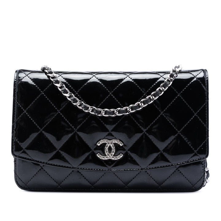 Chanel CC Matelassé Cuir verni Brilliant Wallet on Chain