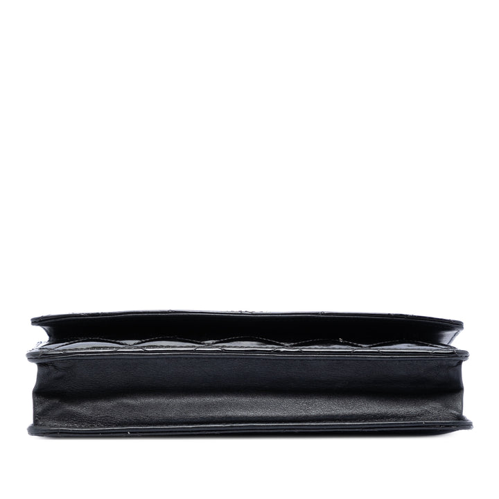 Chanel CC Matelassé Cuir verni Brilliant Wallet on Chain