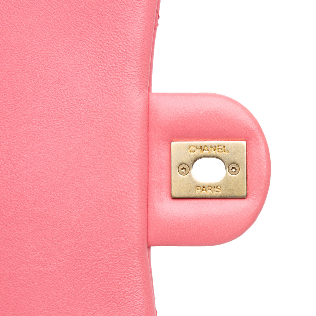 Mini Quilted Lambskin Funky Town Flap Pink - Gaby Paris