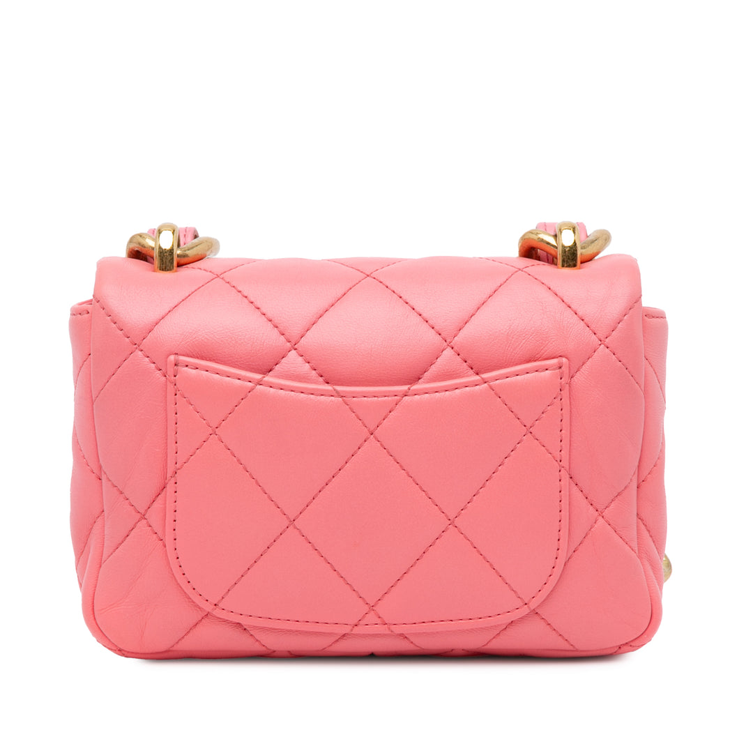 Mini Quilted Lambskin Funky Town Flap Pink - Gaby Paris