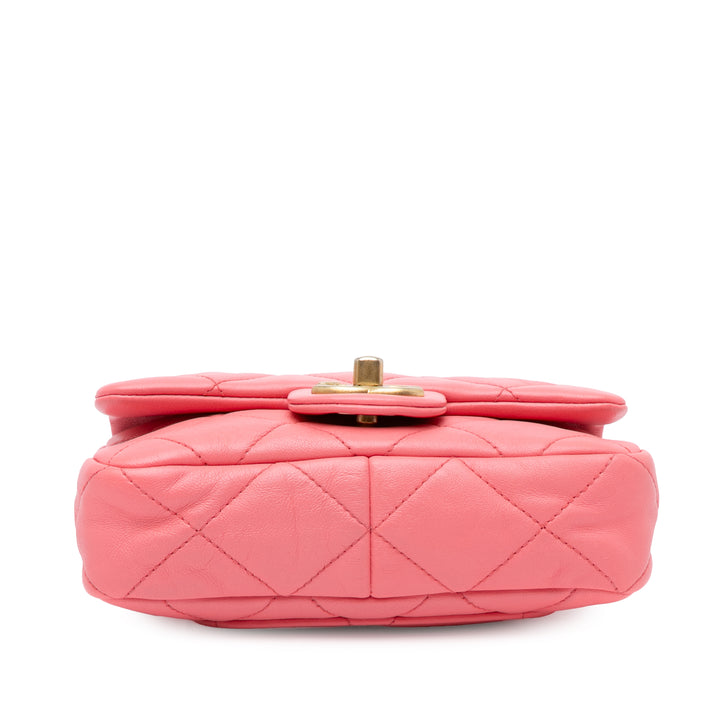 Mini Quilted Lambskin Funky Town Flap Pink - Gaby Paris