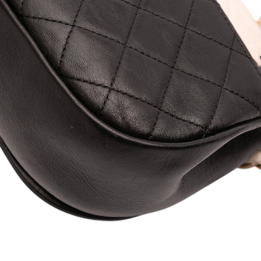 Chanel Small Bicolor Cuir de veau Braided Chic Flap Blanc