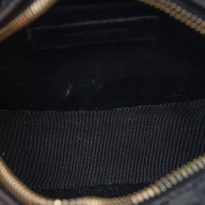Saint Laurent Croc embossé Rond Vinyle Sac caméra Noir – vue 4 – GABY PARIS