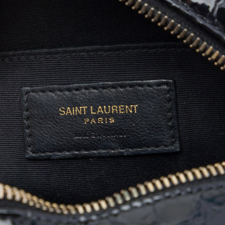 Saint Laurent Croc embossé Rond Vinyle Sac caméra Noir – vue 5 – GABY PARIS